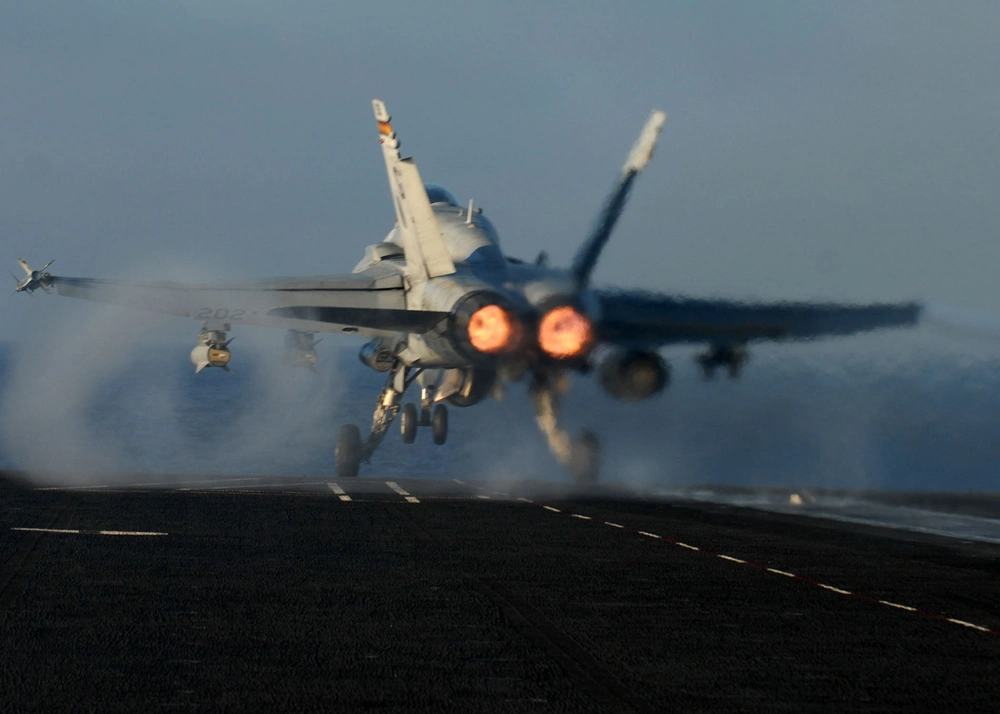 F/A-18 launching from carrier
